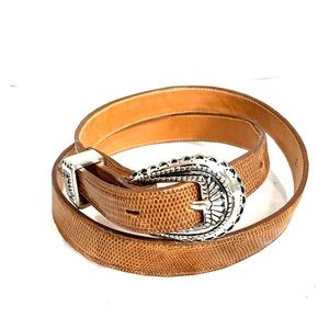 Vintage Navasota genuine lizard belt large 32
